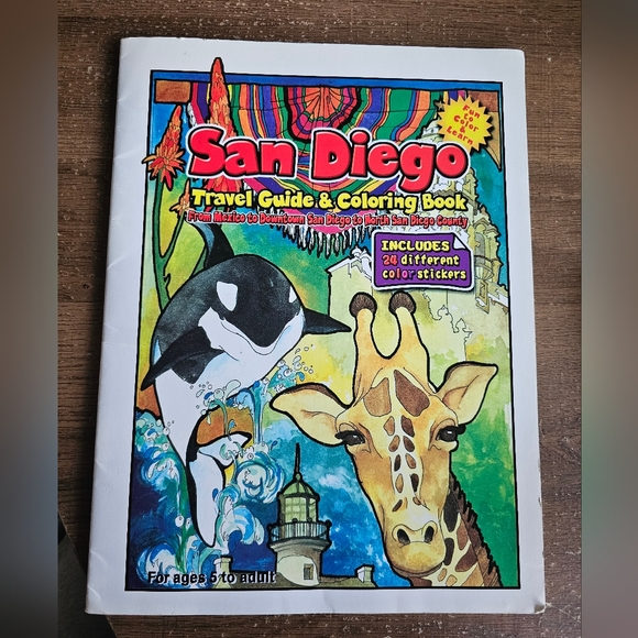 San Diego Zoo City California Vintage Travel Guide Coloring Book Stickers Y2k 03 - Picture 1 of 5